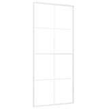 Vidaxl Porte coulissante 90x205 cm Verre ESG mate et aluminium blanc