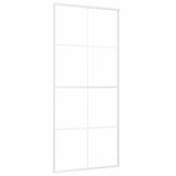Vidaxl Porte coulissante 90x205 cm Verre ESG mate et aluminium blanc