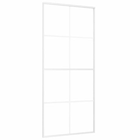 Vidaxl Porte coulissante 90x205 cm Verre ESG mate et aluminium blanc