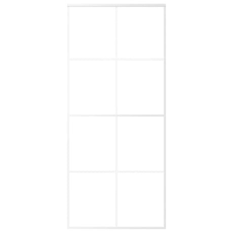 Vidaxl Porte coulissante 90x205 cm Verre ESG mate et aluminium blanc