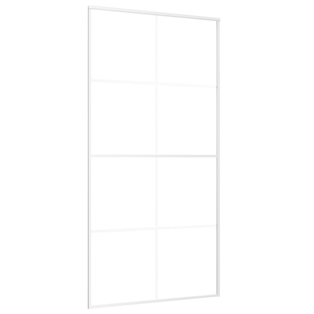 Puerta corredera de Vidaxl 102.5x205 cm de vidrio ESG mate y aluminio blanco