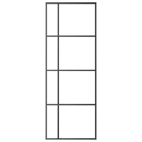 Vidaxl Porte coulissante 76x205 cm Verre ESG mate et noir en aluminium