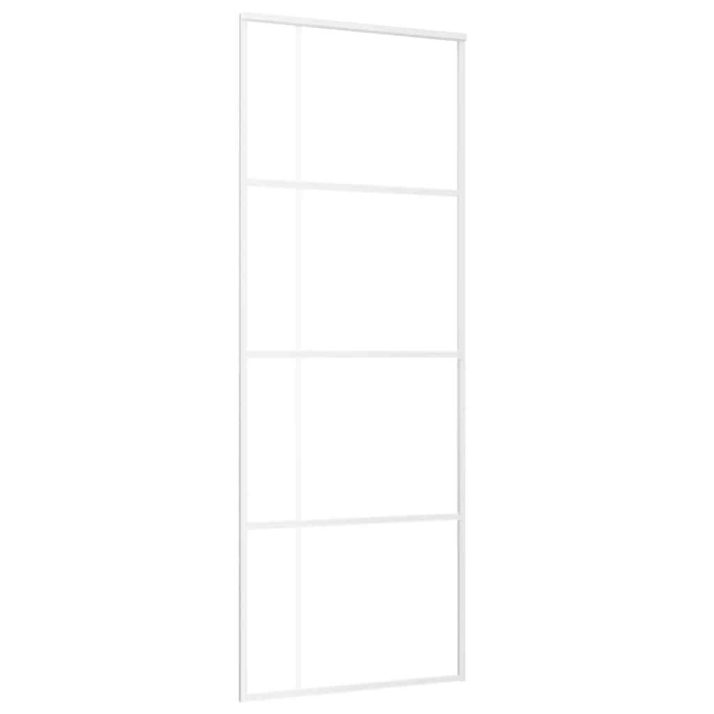 Vidaxl Porte coulissante 76x205 cm Verre ESG et aluminium blanc
