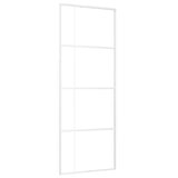Vidaxl Porte coulissante 76x205 cm Verre ESG et aluminium blanc