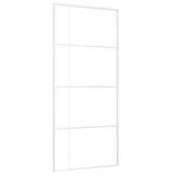 Vidaxl Porte coulissante 90x205 cm Verre ESG et aluminium blanc