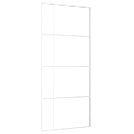 Vidaxl Porte coulissante 90x205 cm Verre ESG mate et aluminium blanc