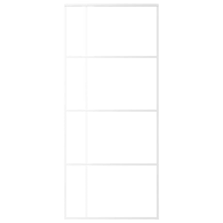 Vidaxl Porte coulissante 90x205 cm Verre ESG mate et aluminium blanc