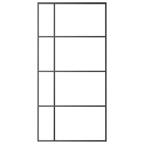 Vidaxl Porte coulissante 102.5x205 cm Verre ESG et noir en aluminium