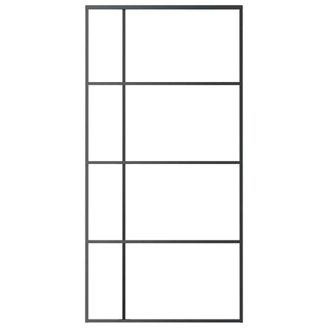 Vidaxl Porte coulissante 102.5x205 cm Verre ESG mate et aluminium noir