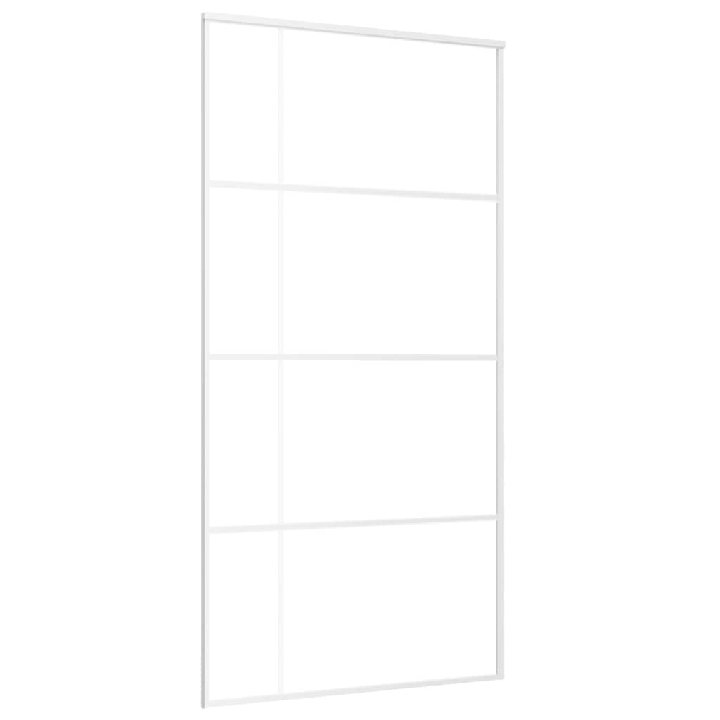 Vidaxl Porte coulissante 102.5x205 cm Verre ESG et aluminium blanc