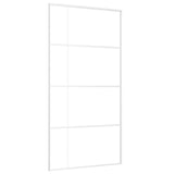Vidaxl Porte coulissante 102.5x205 cm Verre ESG et aluminium blanc