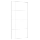 Vidaxl Porte coulissante 102.5x205 cm Verre ESG mate et aluminium blanc