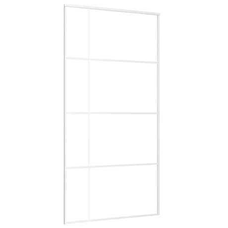 Vidaxl Porte coulissante 102.5x205 cm Verre ESG mate et aluminium blanc