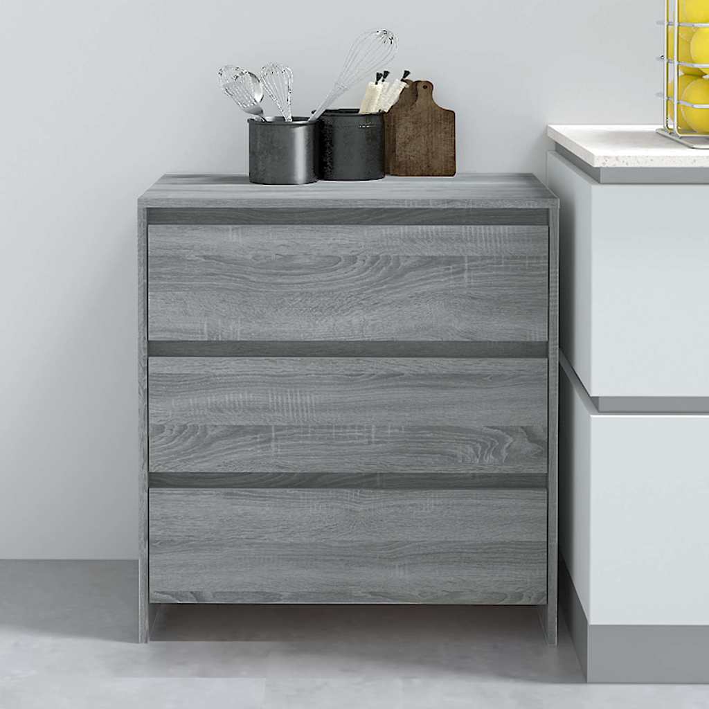 Vidaxl dressoir 70x41x75 cm bewerkt hout grijs sonoma eikenkleurig