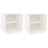 Vidaxl nachtkastjes 2 st 40x34x40 cm massief grenenhout wit