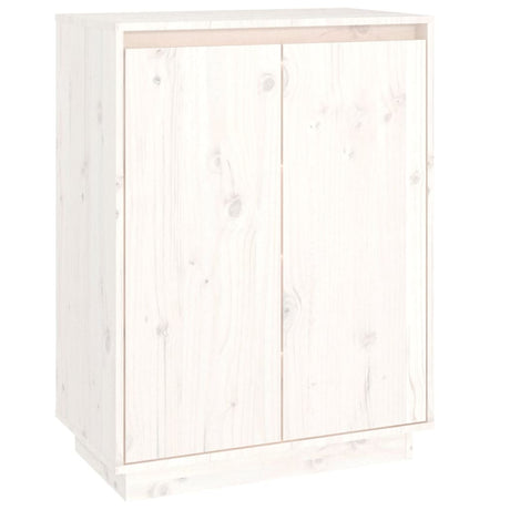 Armoire à chaussures vidaxl 60x35x80 cm en pin massif blanc