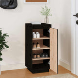 Armoire à chaussures vidaxl 35x35x80 cm en pin massif noir