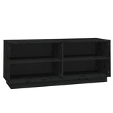 Armoire à chaussures Vidaxl 110x34x45 cm en pin massif noir