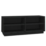 Vidaxl Cabinet da scarpe 110x34x45 cm Pino solido nero