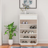 Vidaxl Shoe Cabinet 60x34x105 cm Solid Pine White