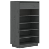 Armoire à chaussures vidaxl 60x34x105 cm en pin massif gris