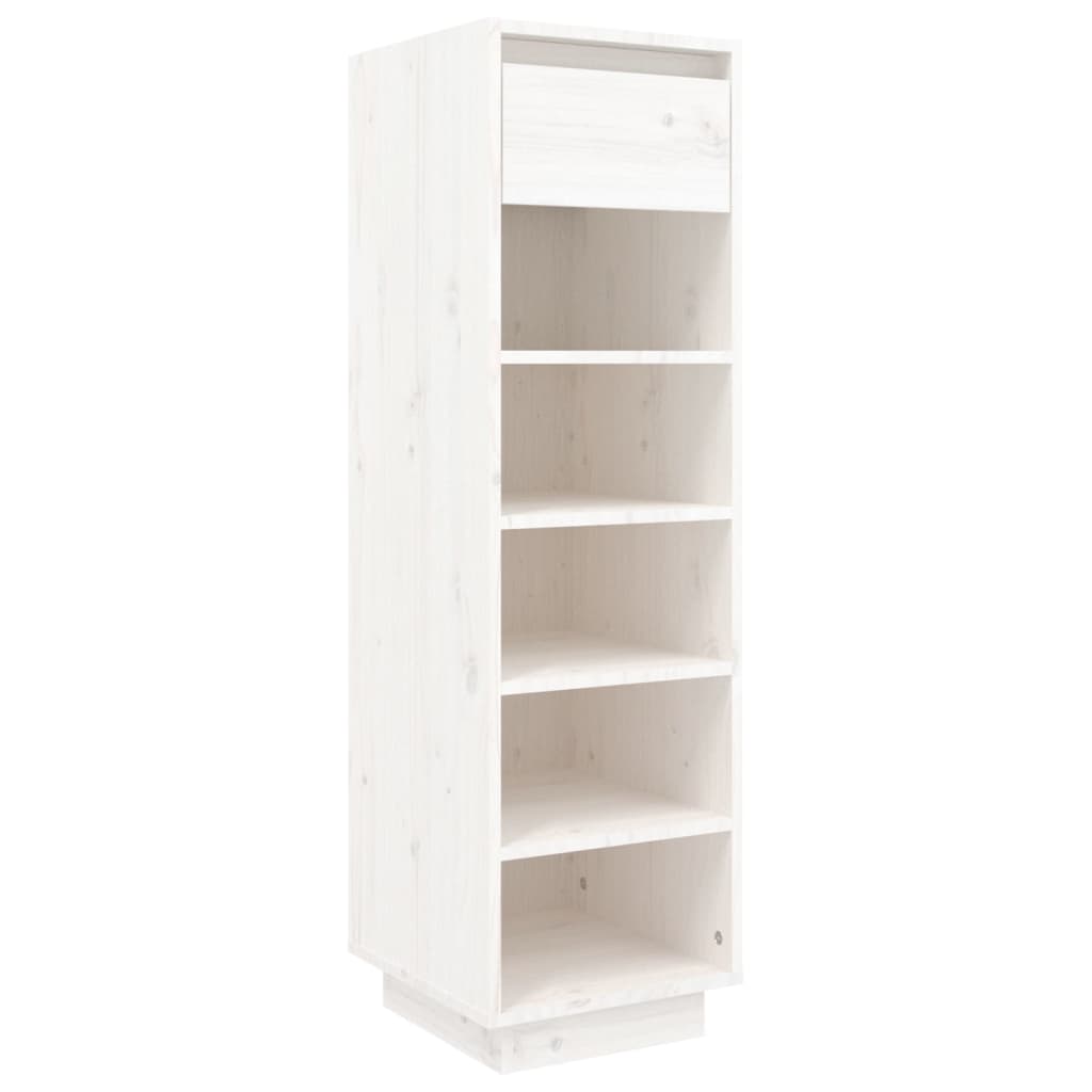 Vidaxl Shoe Cabinet 30x34x105 cm Solid Pine White