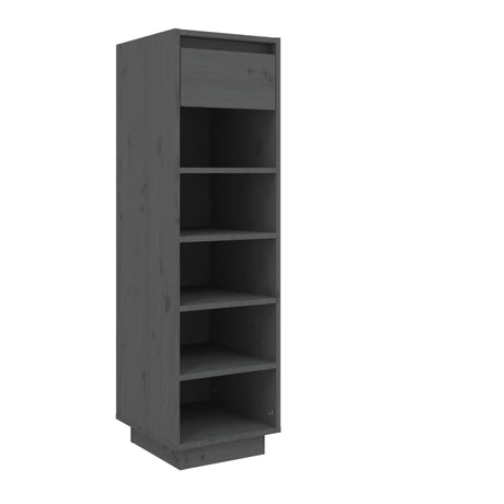 Armoire à chaussures vidaxl 30x34x105 cm en pin massif gris