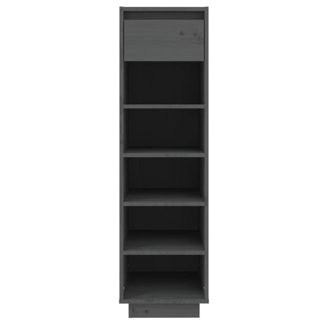 Armoire à chaussures vidaxl 30x34x105 cm en pin massif gris