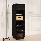 Armoire à chaussures vidaxl 30x34x105 cm en pin massif noir