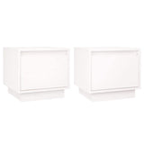 Vidaxl nachtkastjes 2 st 35x34x32 cm massief grenenhout wit