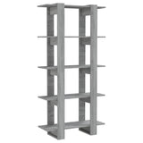 Vidaxl boekenkast kamerscherm 80x30x160 cm bewerkt hout grijs sonoma
