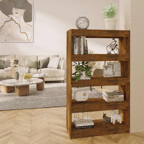 Vidaxl boekenkast kamerscherm 80x30x135 cm spaanplaat gerookt eiken