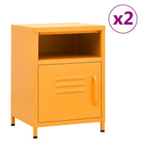 Vidaxl nachtkastjes 2 st 35x35x51 cm staal mosterdgeel