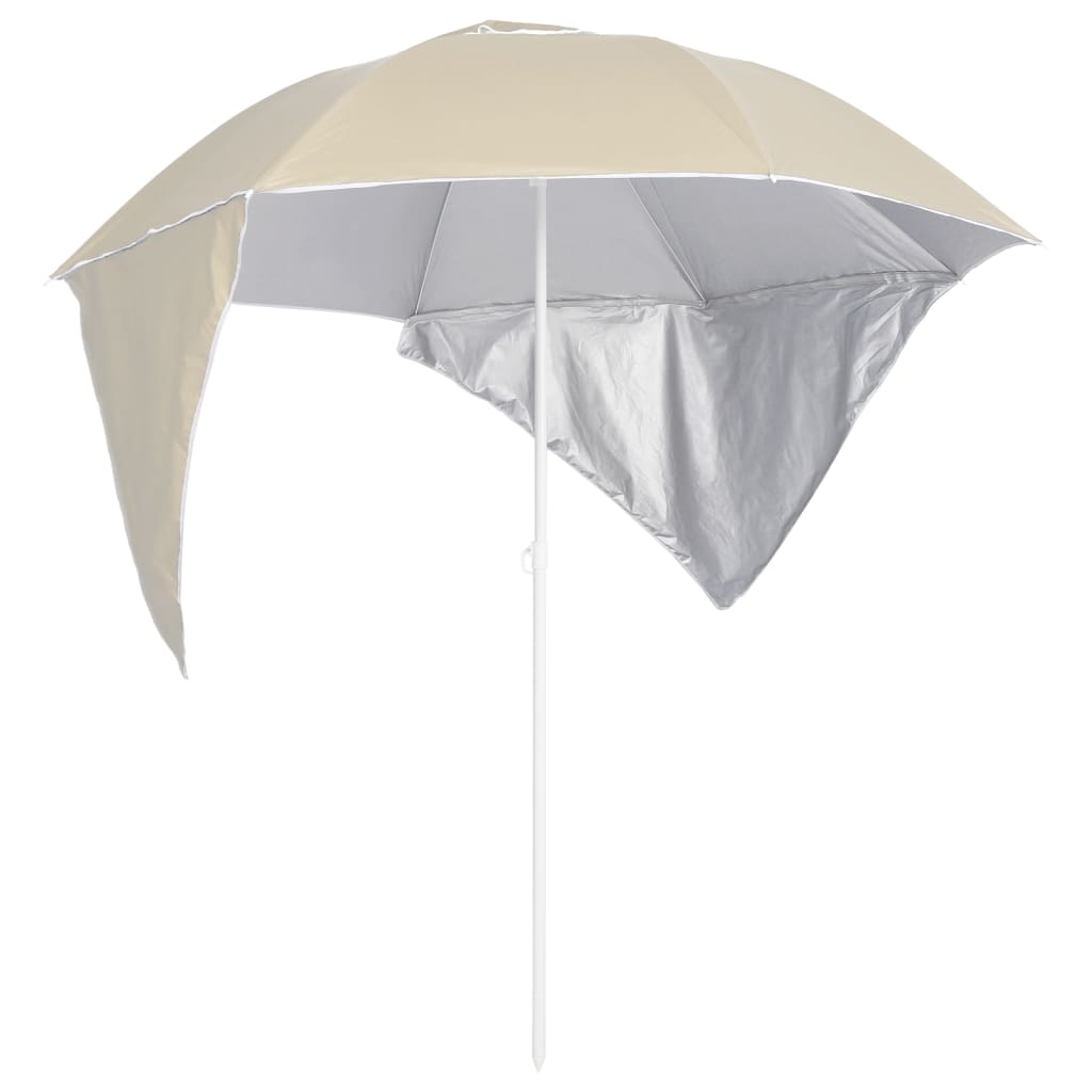 Vidaxl StrandParasol med sidevegger 215 cm sand -farget