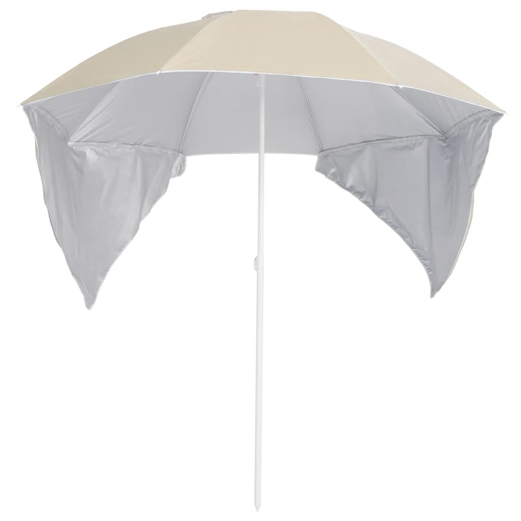 Vidaxl StrandParasol med sidevegger 215 cm sand -farget