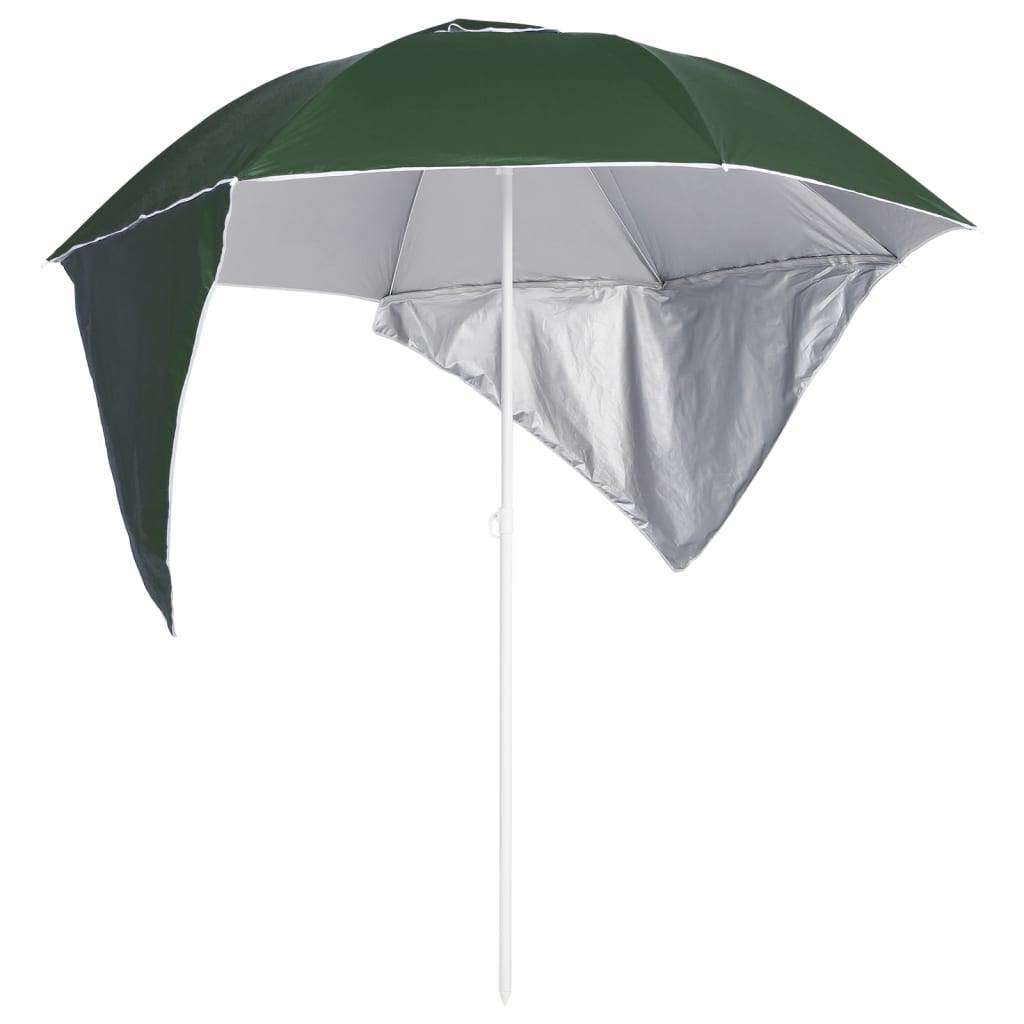 Vidaxl StrandParasol avec parois latérales 215 cm verts