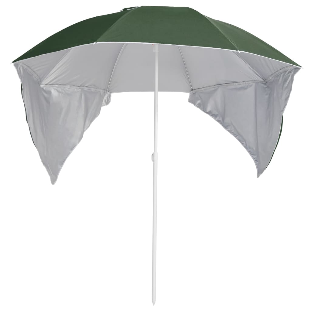 Vidaxl StrandParasol avec parois latérales 215 cm verts