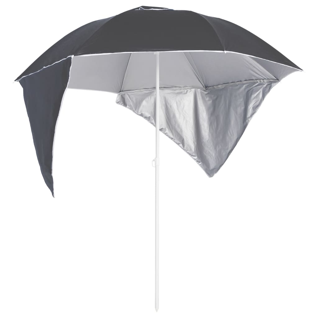 Vidaxl Strandparasol s bočními stěnami 215 cm antracite -colored