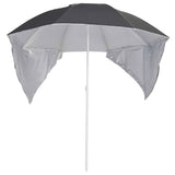 Vidaxl StrandParasol avec parois latérales 215 cm anthracite -colored