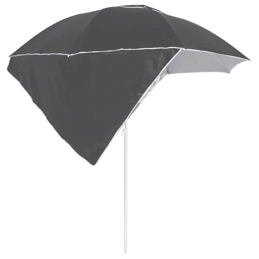 Vidaxl StrandParasol avec parois latérales 215 cm anthracite -colored