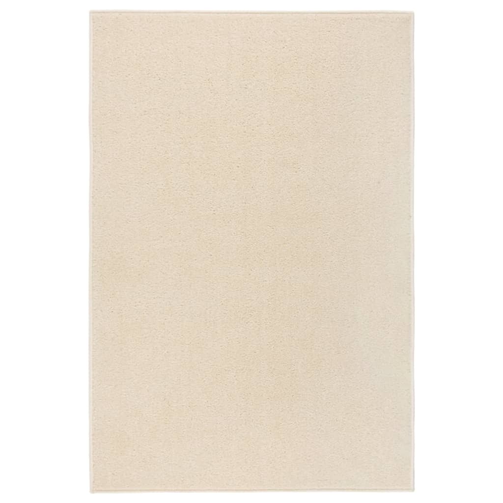 VIDAXL RUG KORTPOLIG 160x230 cm Crema