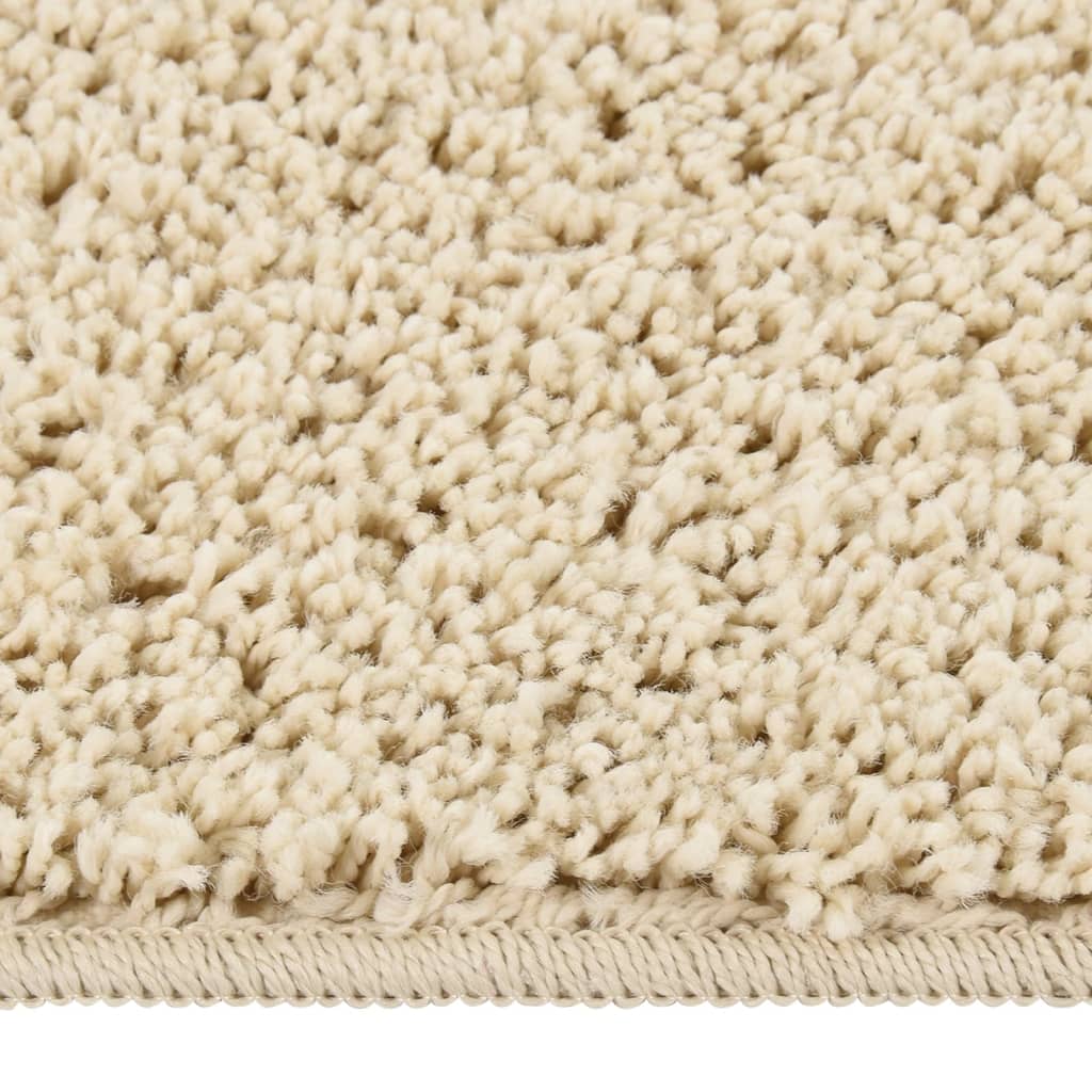 Tapis vidaxl Shaggy Anti-slip 120x170 cm de couleur crème