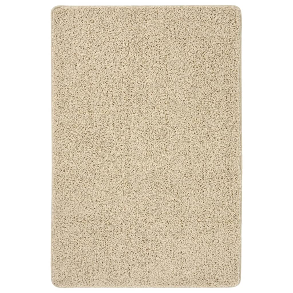 Tapis vidaxl Shaggy anti-glip 140x200 cm de couleur crème