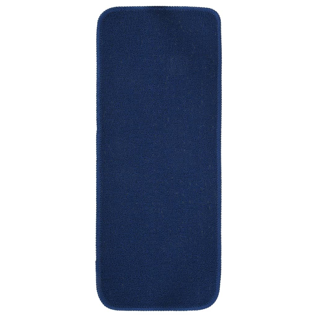 Esteras de escalera de Vidaxl 15 st anti-deslizamiento rectangular 60x25 cm azul marino