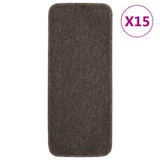 Vidaxl Mat à escalier 15 St anti-glip Rectangulaire 60x25 cm brun