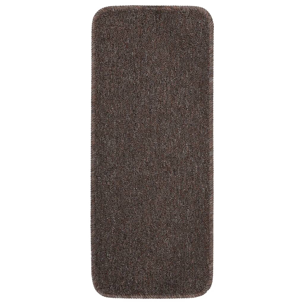 Vidaxl Mat à escalier 15 St anti-glip Rectangulaire 60x25 cm brun