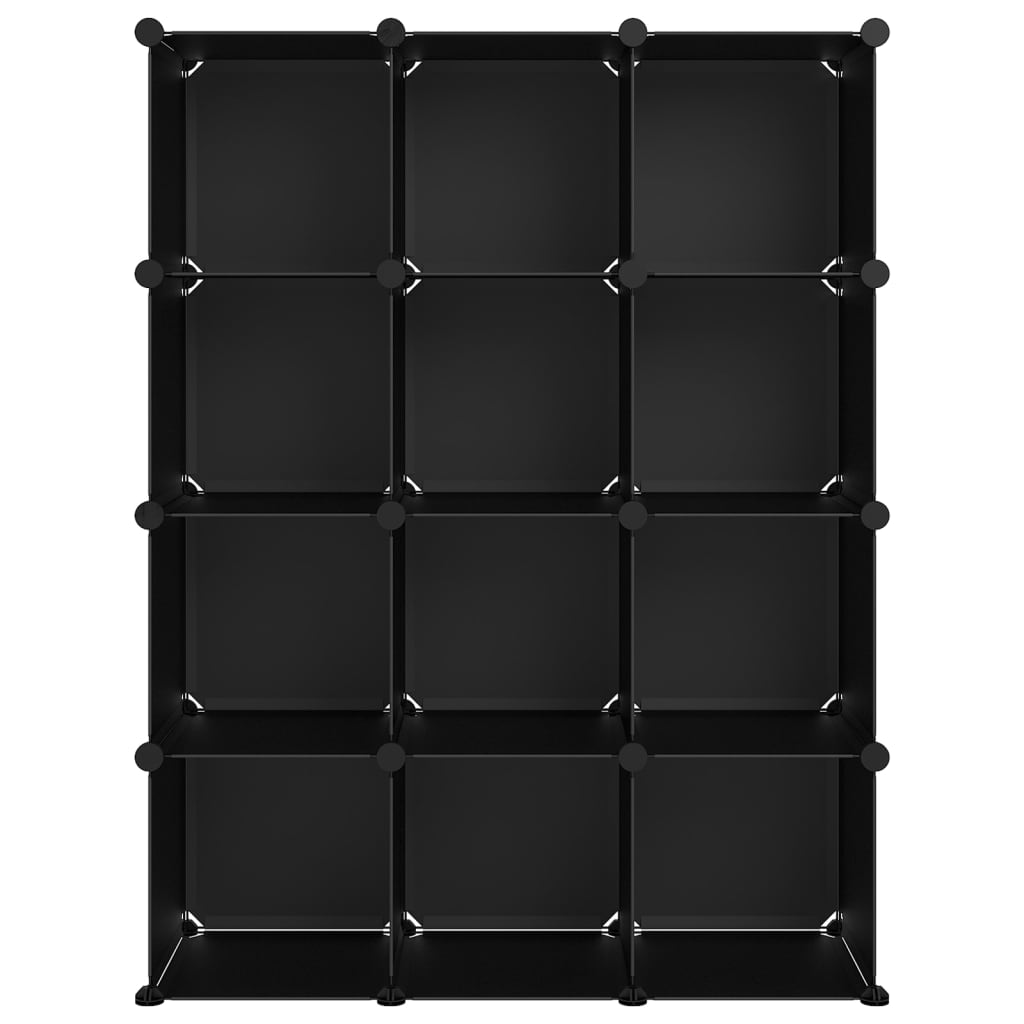 Vidaxl Storage furniture with 12 compartments Polypropene Black