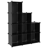 Vidaxl Storage furniture with 9 compartments Polypropene Black