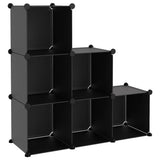 Muebles de almacenamiento de Vidaxl con 6 compartimentos Polypropene Black