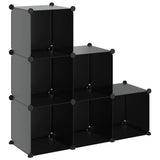 Meubles de stockage vidaxl avec 6 compartiments en polypropène noir